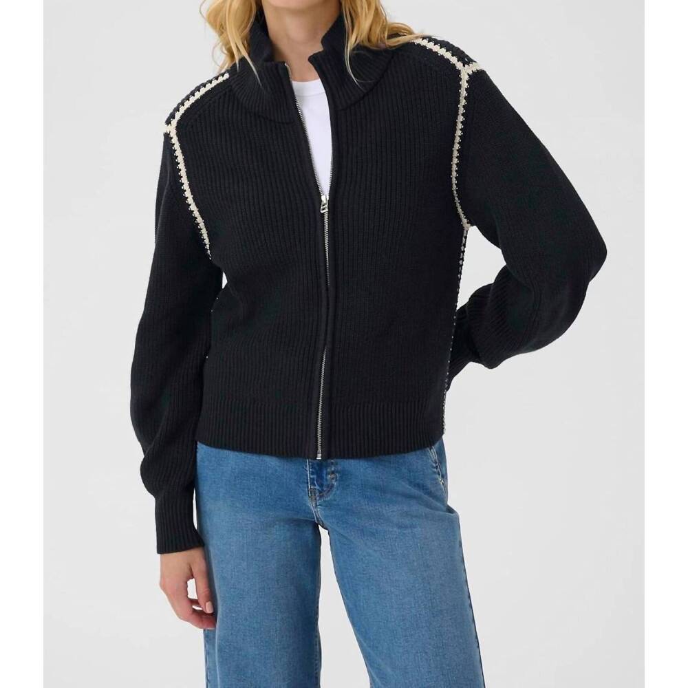 NEW PART TWO semra cardigan in dark navy/white cap grey